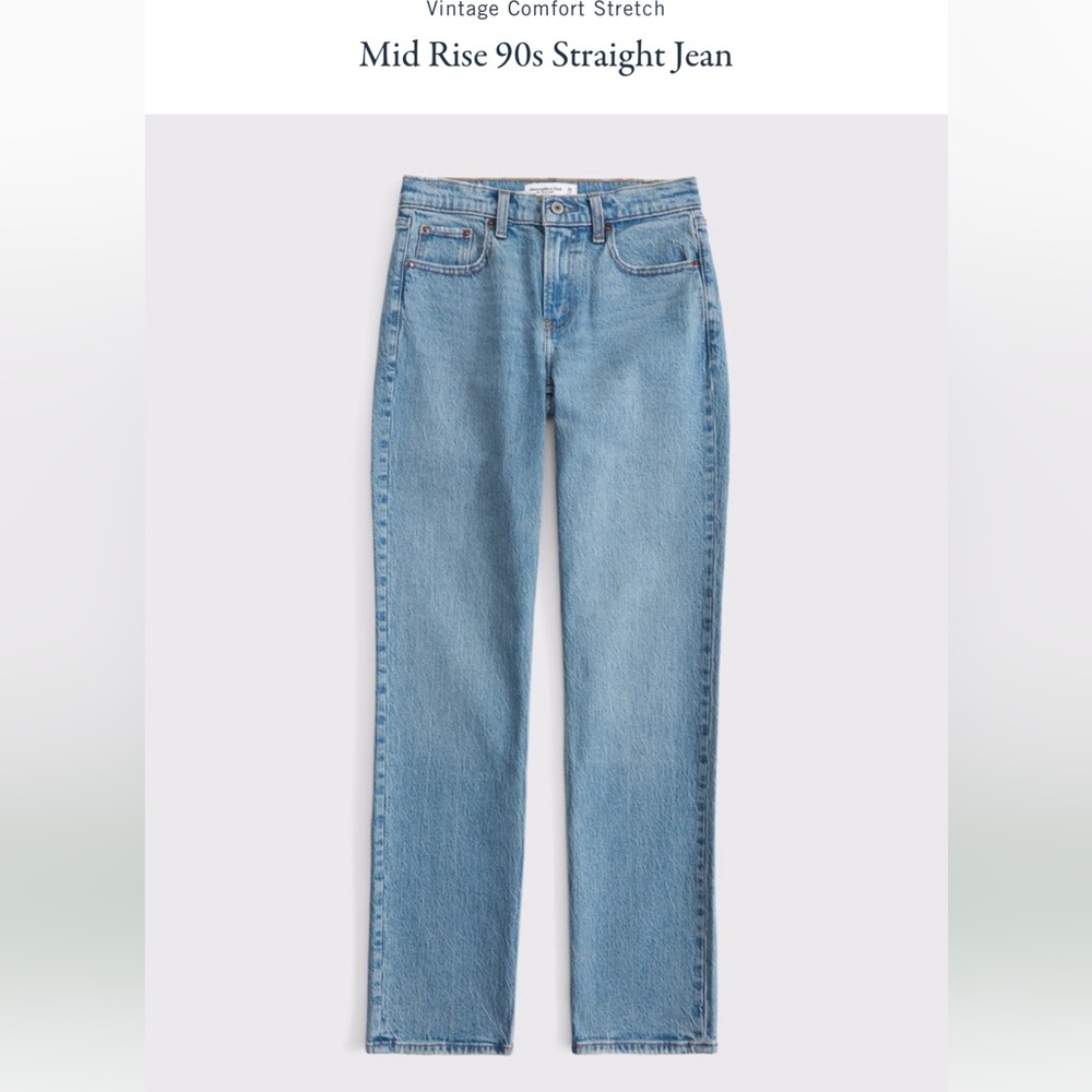 ABERCROMBIE CURVE LOVE MID RISE 90S STRAIGHT LEG JEAN
